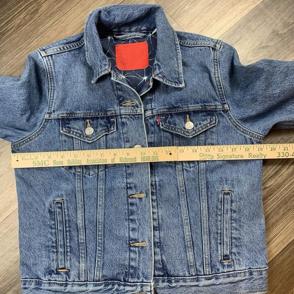 Levi's Red Label Women's Denim Trucker Jacket in Blue Sz M - Picture 6 of 7